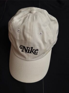 Nike White Baseball Cap with Black Logo